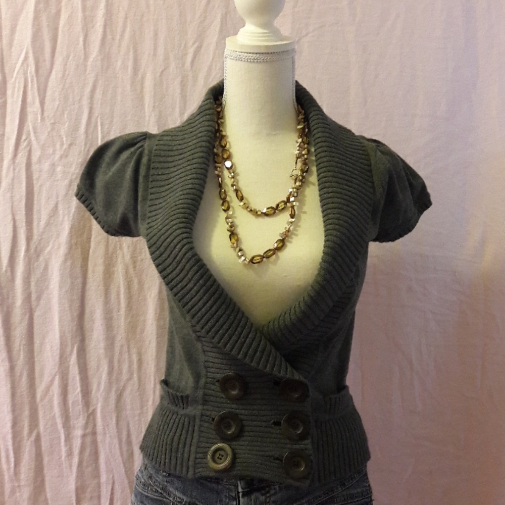 Cap sleeve, short sleeve sweater